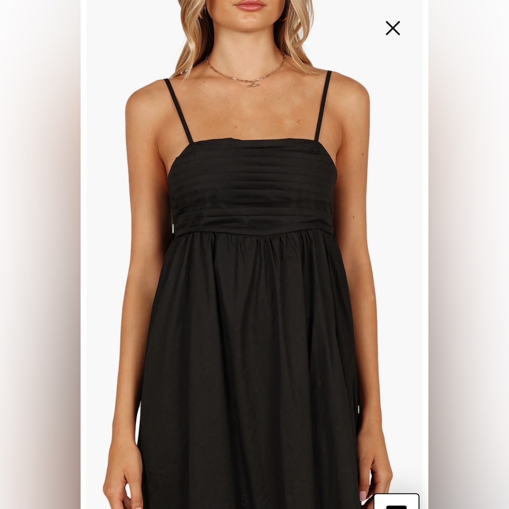 Petal & Pup Black Midi Dress with Spaghetti Straps - Picture 5 of 12